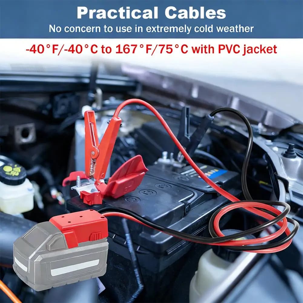 Cavo di Avviamento per Auto 8AWG 12V con Fusibile, Accessori Auto, Adattatore di Emergenza per Batteria