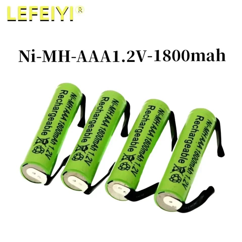 Batteria ricaricabile Ni-Mh AAA da 1,2 V 1800 mAh con linguette a saldare per spazzolino da denti rasoio rasoio elettrico Philips Braun