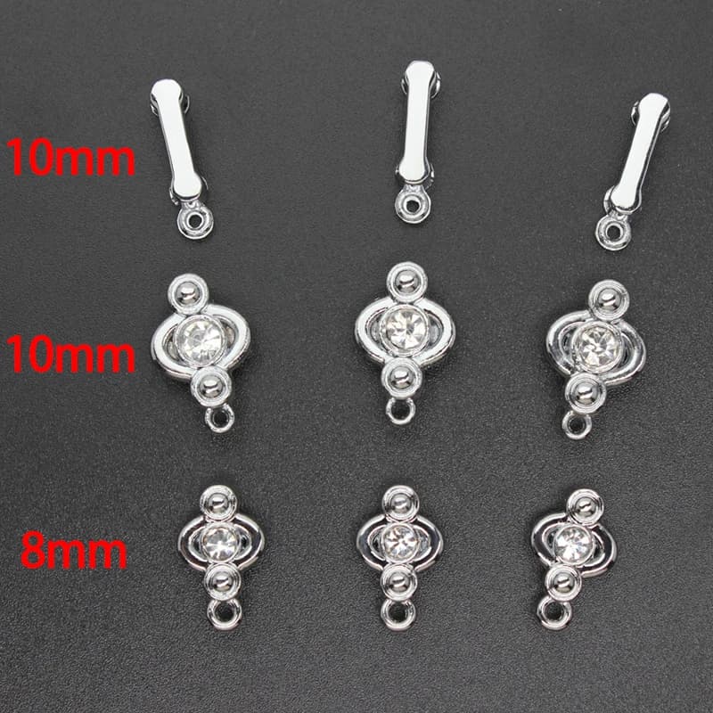 50pc/lot 8mm 10mm Slide and Hang Charms Connector Slide Charm Accessories Fit for Wristband Bracelet Jewelrys Making