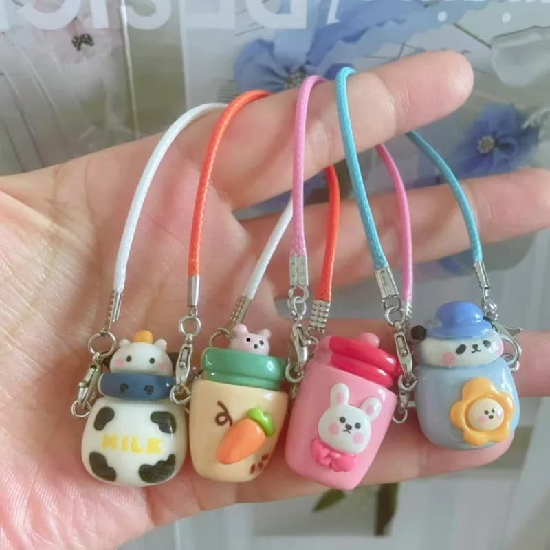 Accessori per vestiti per bambole Labubu da 15 cm 17 cm da 1a a 3a generazione Ciondolo per borsa con collo a tazza d'acqua con mucca maculata