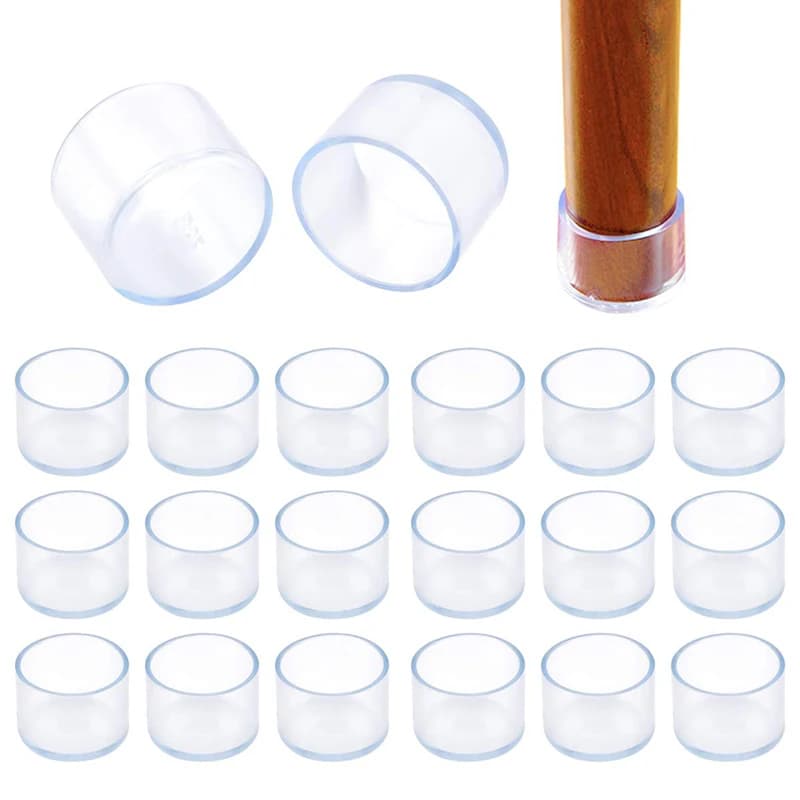 4/12/20Pcs tazze per gambe per sedie piedini per mobili in Silicone trasparente piedini per tavolo protezioni per pavimenti antiscivolo accessori per la casa
