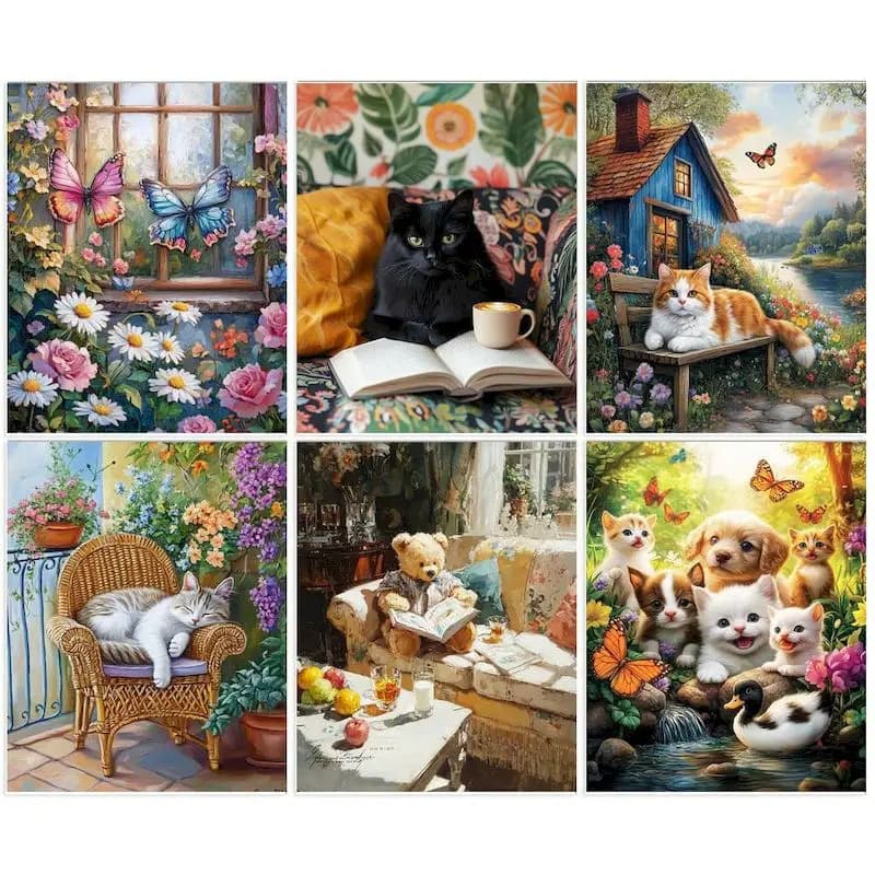 1pc frameless Diy Picture Painting By Numbers For Adults Animal Handpainted Acrylic Paint Drawing On Canvas Diy Crafts Gift