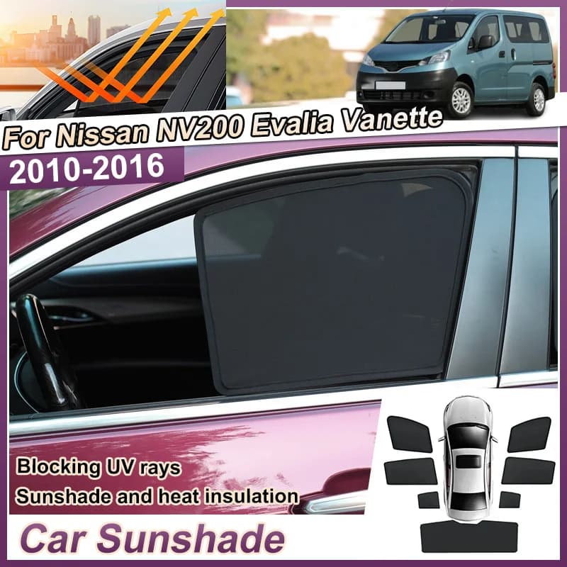 Car Mesh Sun Shades For Nissan NV200 Evalia Vanette 2010-2016 Sunscreens Window UV Protection Windshield Curtain Car Accessories
