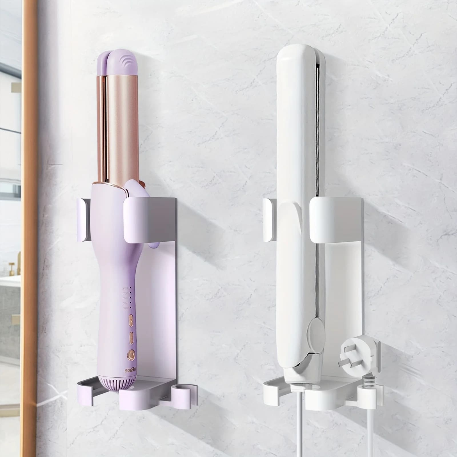 Hair Curler Straighteners Holder Curling Bracket Wall Mounted Hair Dryer Organizer For Bathroom Home Accessories High Quality