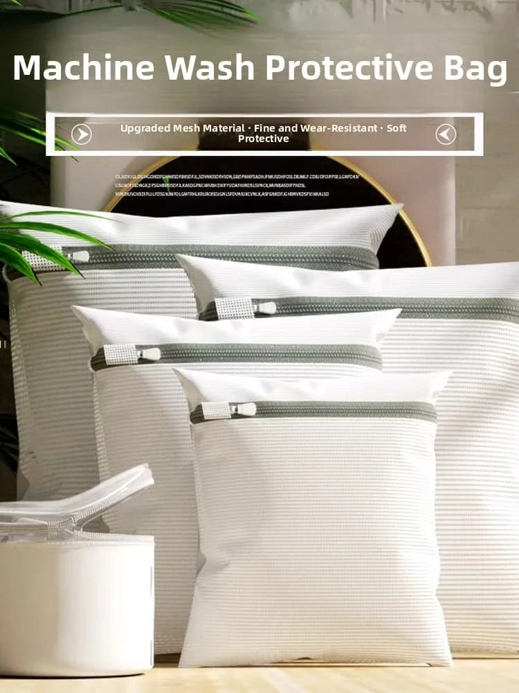 Extra large and reinforced laundry bag for washing machine, specially designed for protection of sweaters and underwear against deformation