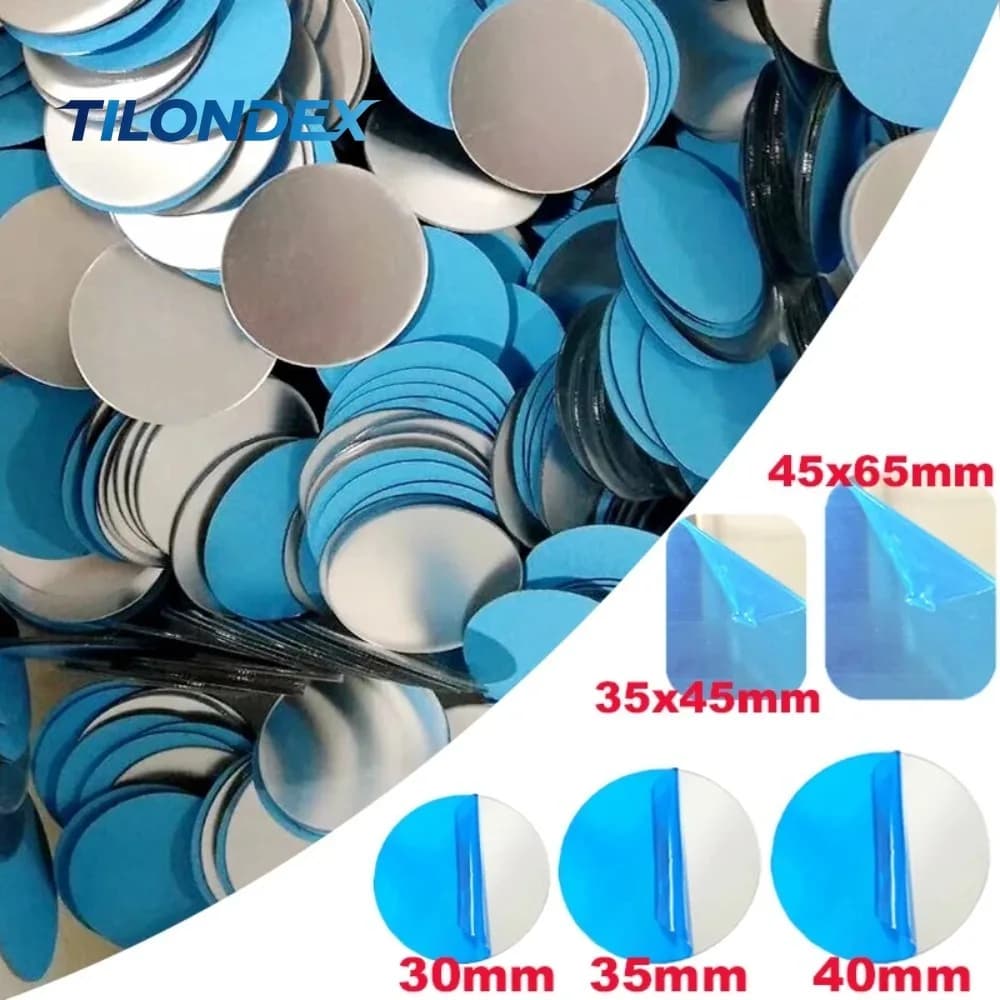 TILONDEX Car Phone Holder Magnetic Metal Plate Set - 1/5/20Pcs round & Square Iron Sheet Stickers for Mobile Tablet Magnet Holde
