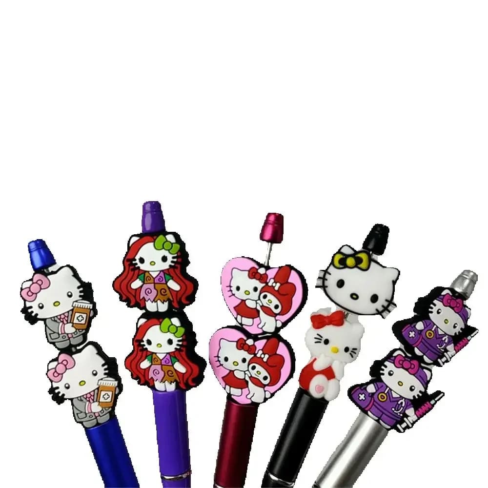 10 pezzi Hello kitty sally e amico focale perline in silicone massaggiagengive perline gioielli per uso alimentare per catena ciuccio penna
