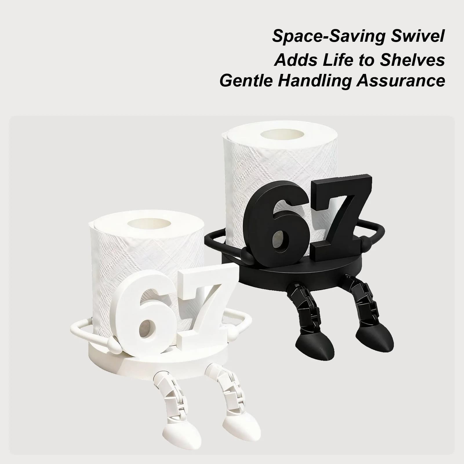 Dispenser di carta igienica divertente numero 67, supporto per carta igienica con gambe rotanti, porta carta igienica da terra per casa, ufficio, bagno