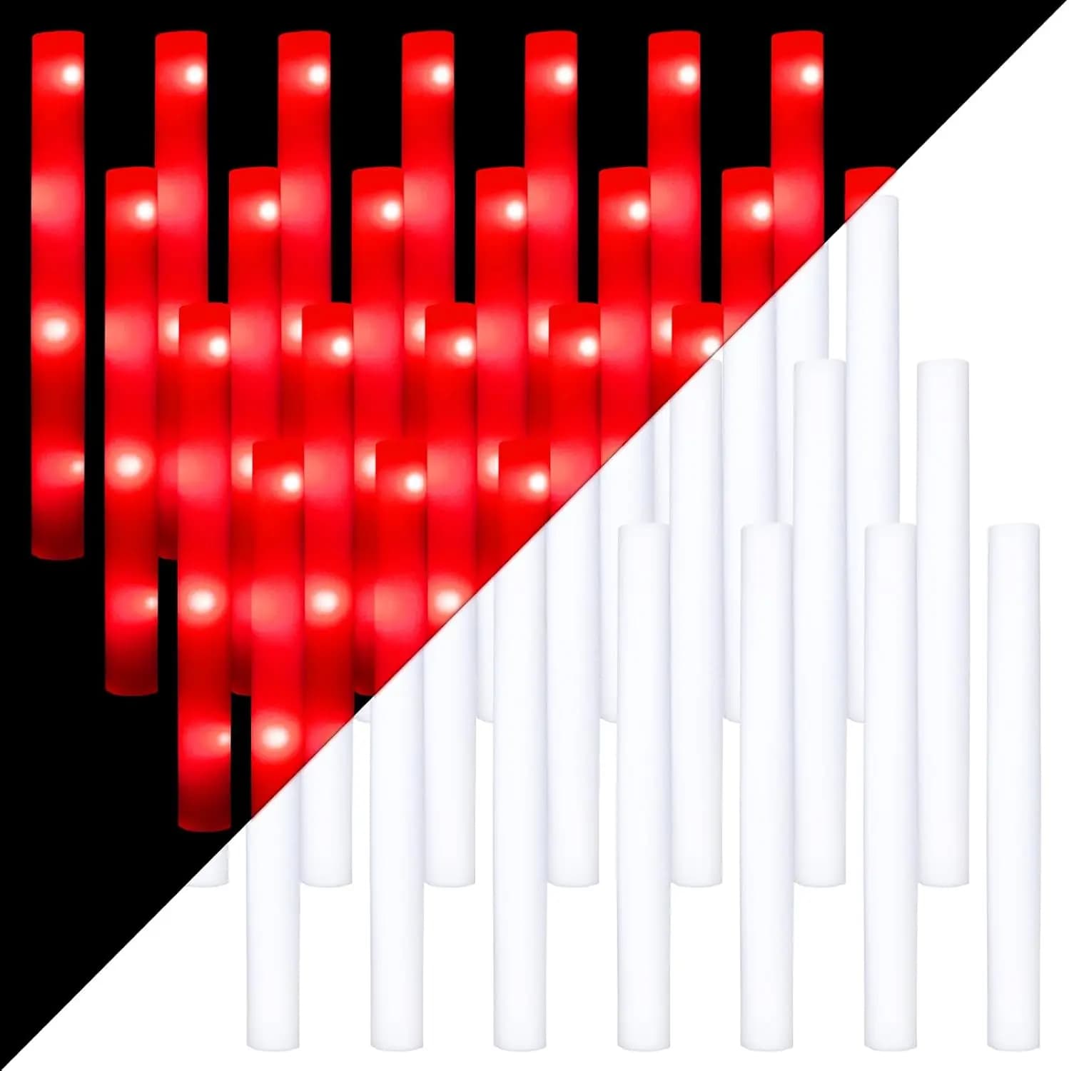20/30pcs LED Glow Cheer Sticks Red Light Up Glow Sticks LED Foam Stick Wedding Wand Glow in The Dark bomboniere forniture Raves