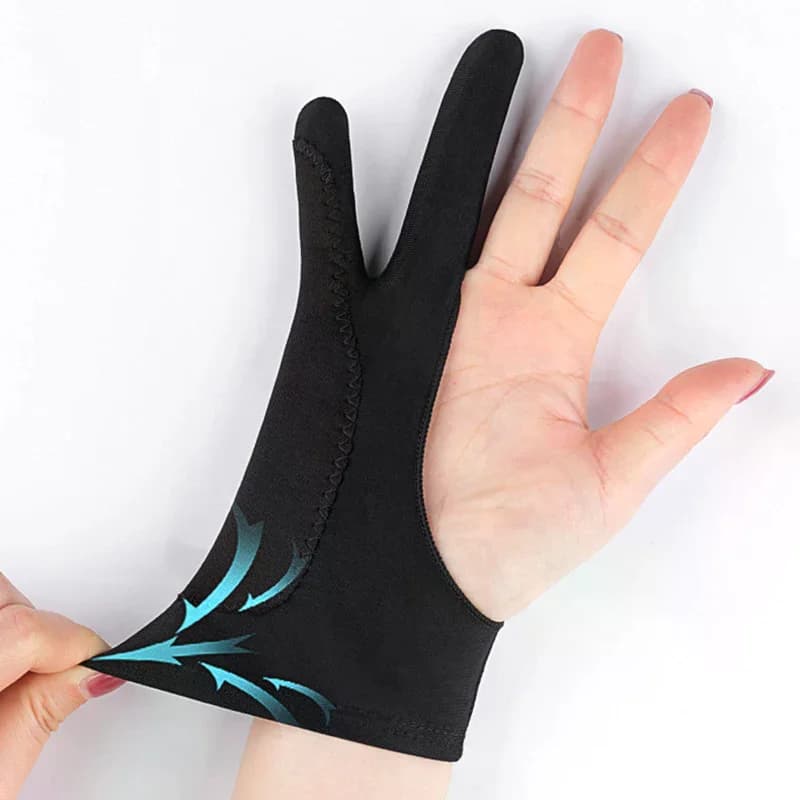 Guanto Anti-sporco, Anti-tocco Accidentale, Anti-abrasione e Anti-sudorazione a Due Dita per Tablet da Disegno