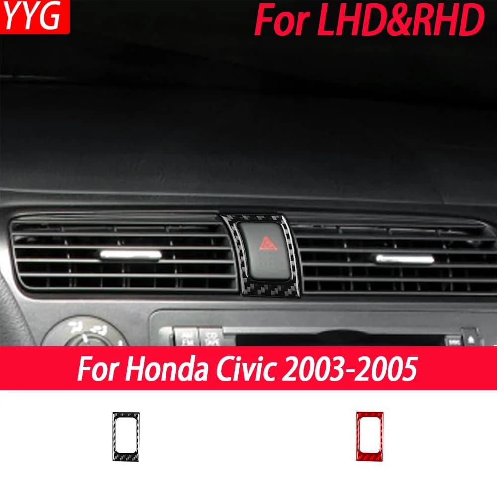Accessori interni per auto Spia in fibra di carbonio Adesivo decorativo protettivo antigraffio per Honda Civic 2003-2005