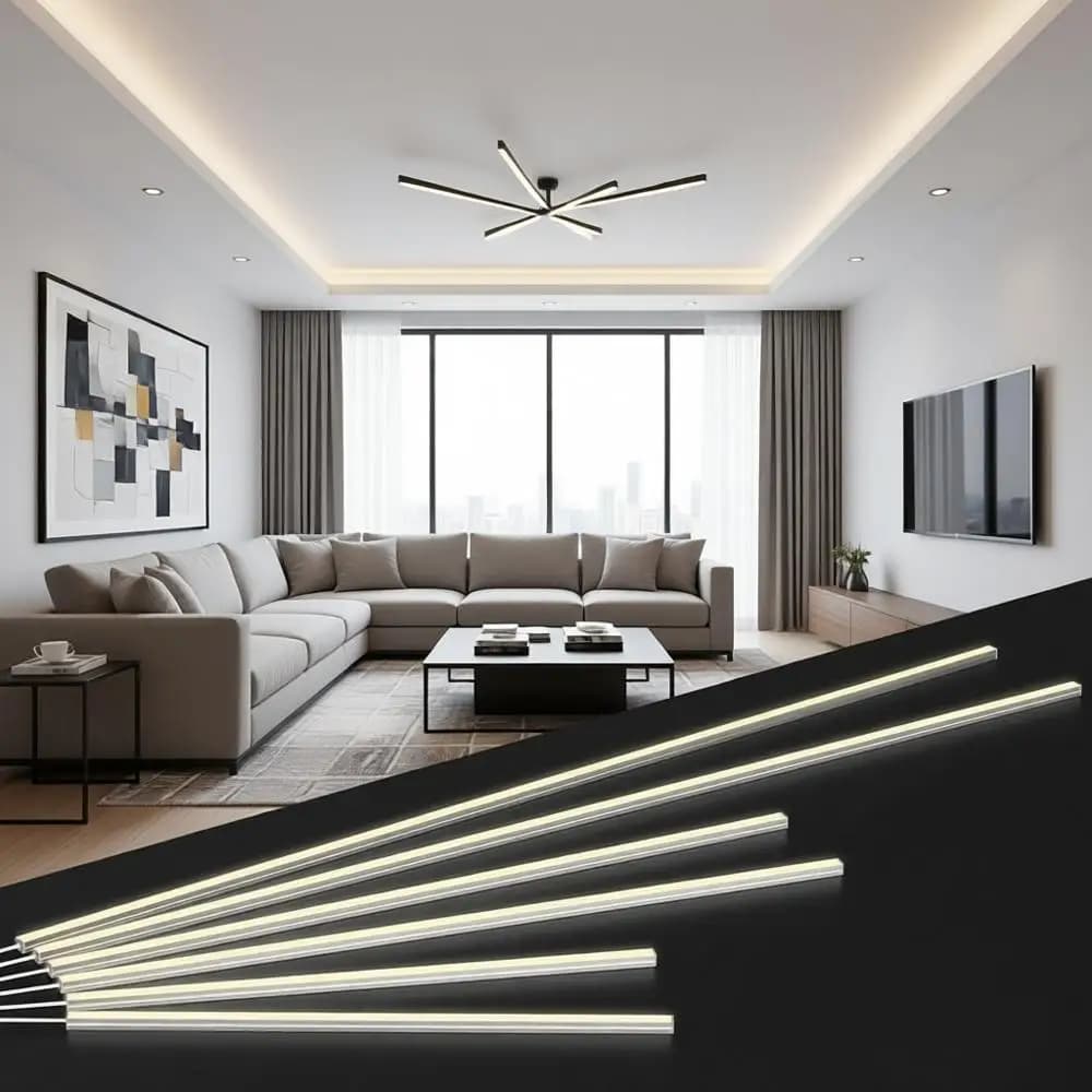 6 Self-adhesive Dimmable LED Strips, Hot White Light 3000K with Touch Control, for Wood Panels, Stairs, Tables, Under Kitchen