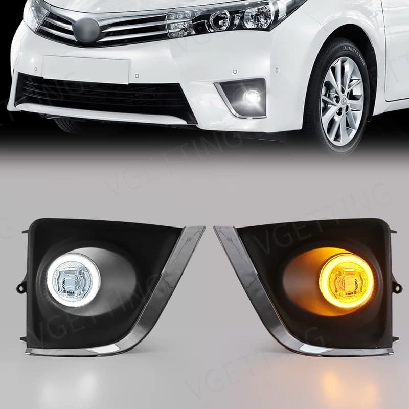 Per Toyota Corolla Altis 2014 2015 2016 fendinebbia lampada LED DRL Daytime Running Assembly Wires Switch Harness accessori