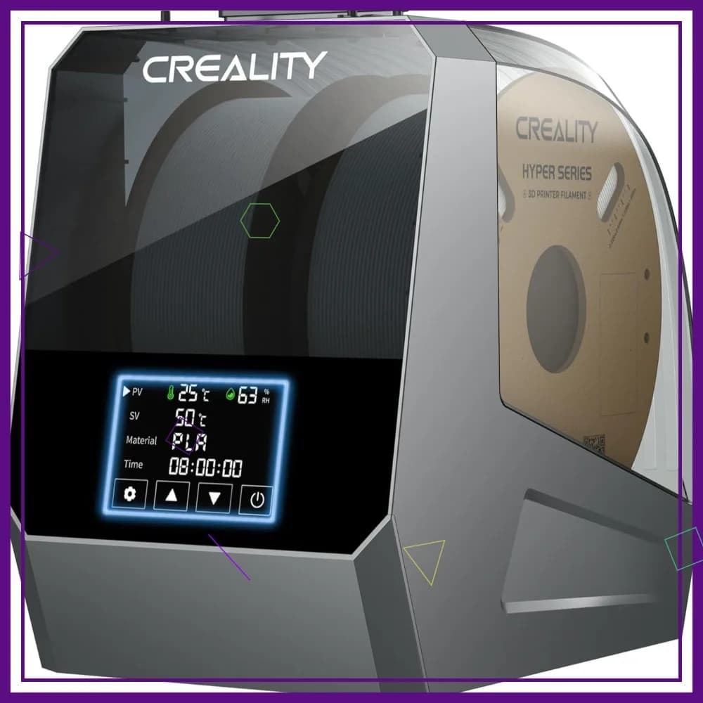 Scatola Essiccatrice per Filamenti a 2 Bobine, Riscaldamento Rapido PTC 160W, Schermo Touch da 4 Pollici, Asciugatura con Un Solo Tasto per PLA PETG ABS TPU