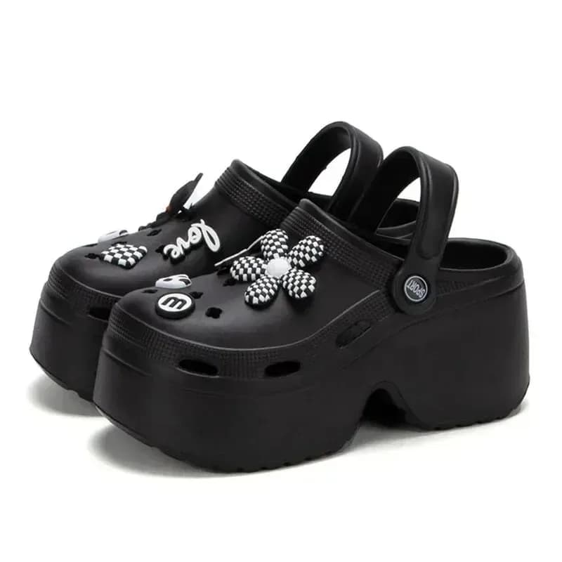 Sandali con plateau robusti da donna Sandali estivi con suola morbida e spessa Zoccoli fai da te Scarpe da giardino Sandali da spiaggia antiscivolo con punta chiusa