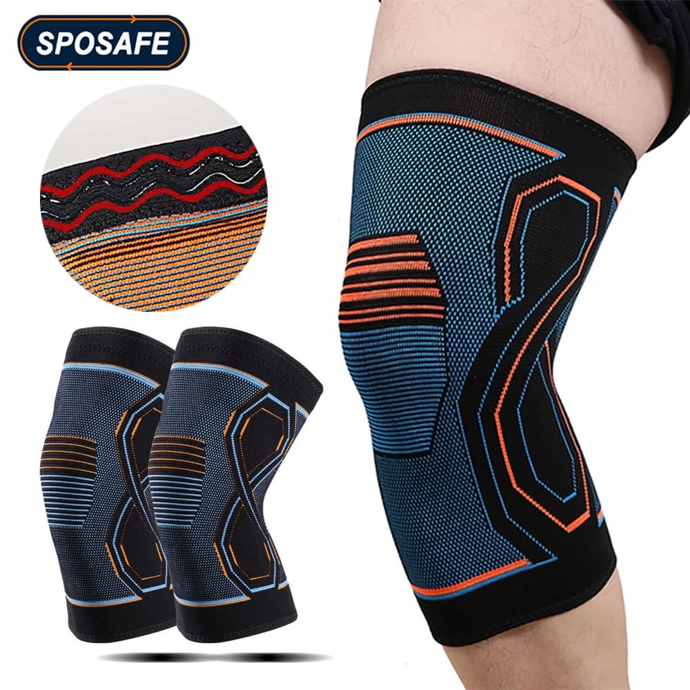 Ginocchiera sportiva supporto per maniche a compressione per ginocchio per corsa, ciclismo, calcio, artrite, sollievo dal dolore articolare, recupero da lesioni