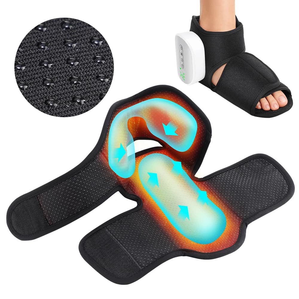 Massaggiatore per Piedi Portatile con Calore, Massaggio Senza Fili per Caviglia, Fascite Plantare, Gonfiore, Stivale Compressivo per Circolazione