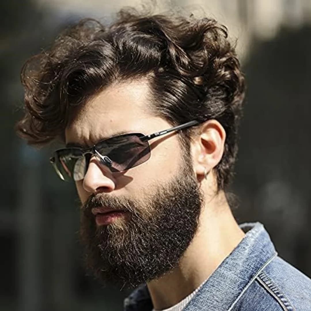 1 pcs Polarized Sunglasses Men Sports: Ultra Light Al-Mg Metal Frame UV Protection Ideal For Driving Fishing Running Golf