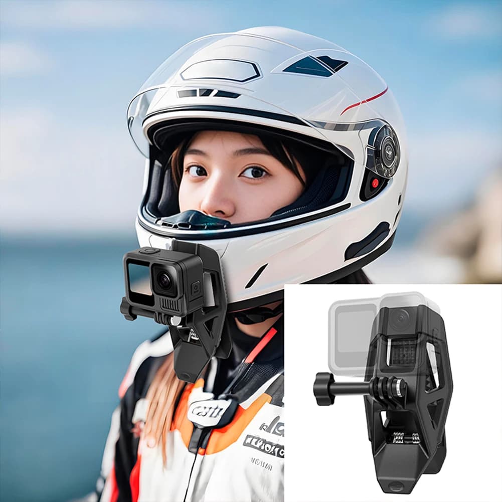 Fixing Clip for Motorcycle Helmet, Sports Camera Support Compatible with GoPro 13 12 11 10 9 8 and DJI Osmo Action 5 Pro 4 3