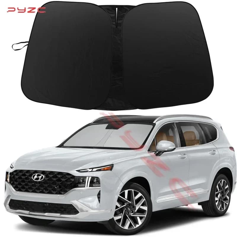 Windshield Sun Shade for 2019 2020 2021 2022 2023 Hyun-dai Santa Fe Front Window Sunshade Sun Visor Protector Block UV Rays