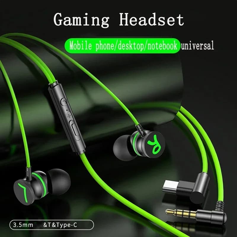 Mobile phone gaming headphones with left and right channel wired in-ear Gaming chicken hear sound defense headphones to elbow typec