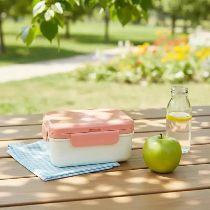 Contenitore Bento a 3 Scomparti Sigillato, Adatto al Microonde, Portatile per Conservazione Alimenti, per Studenti, Ufficio, Uso Quotidiano e All'aperto