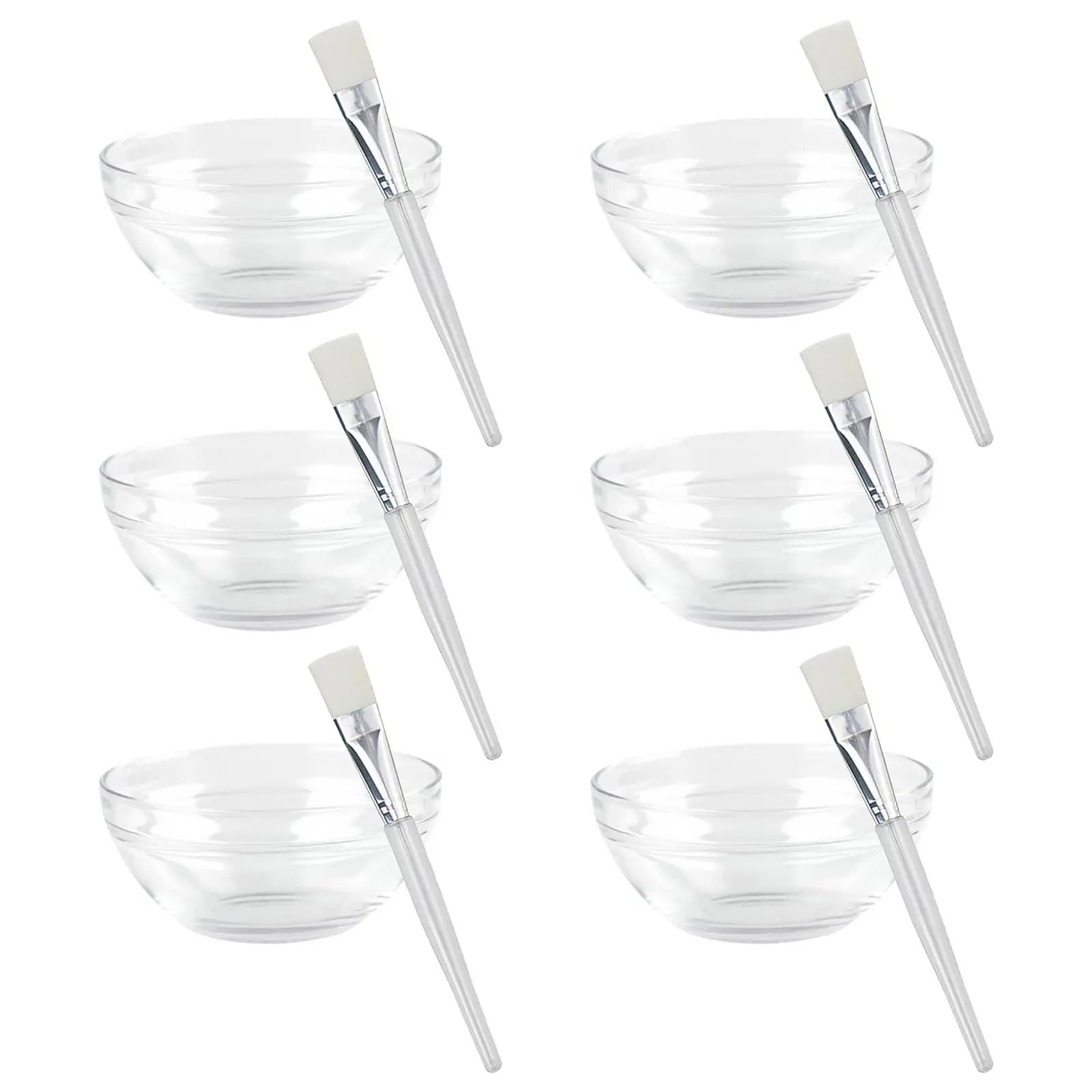 Set of 12 Facial Mask Bowls with Soft Brush, Fango Fai-da-Te Mask Applicator, Washable and Reusable Beauty Tools Kit for Salone