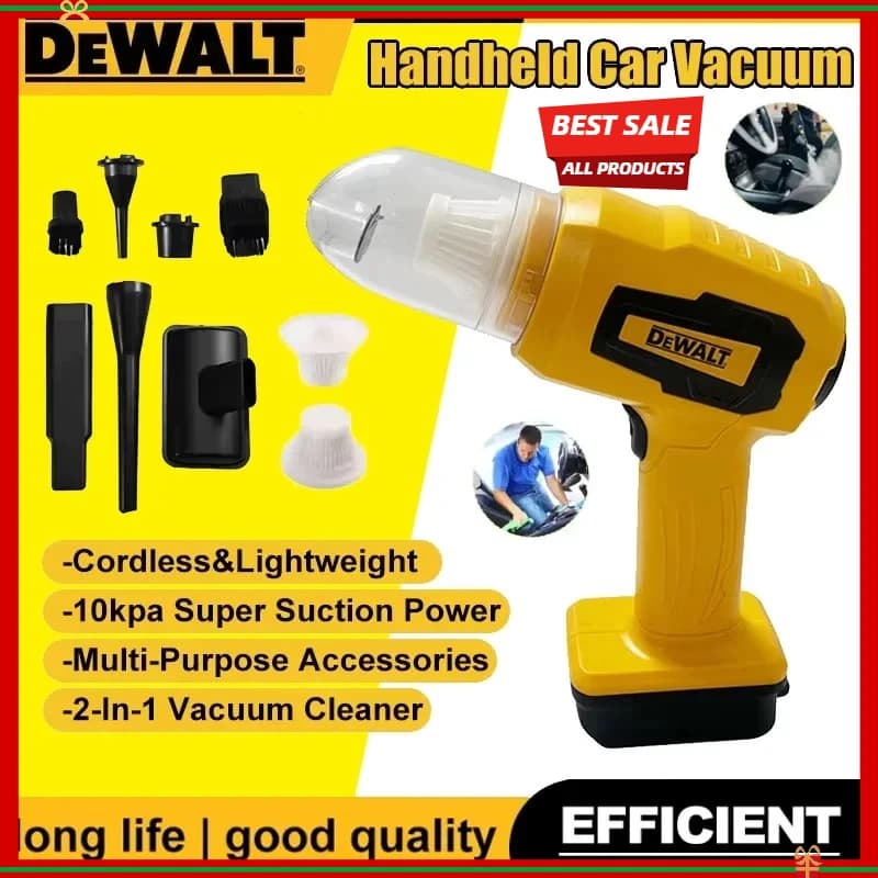 Aspirapolvere Portatile per Auto DEWALT 10Kpa Senza Fili, Macchina per Raccolta Polvere e Soffiatore d'Aria, Utensile Elettrico con Batteria 18V 20V