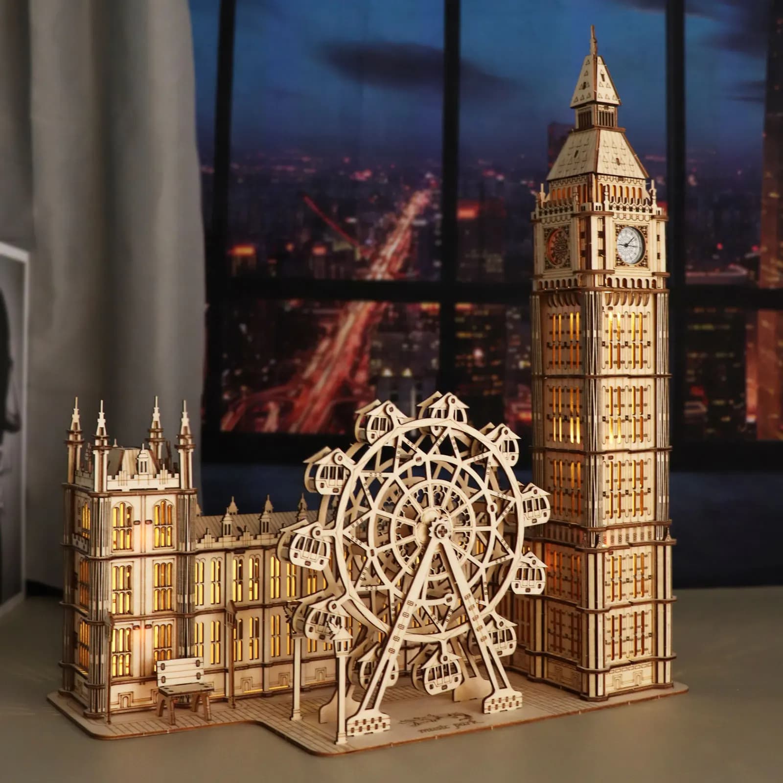 Puzzle in legno 3D kit modello Big Ben orologio da tavolo blocchi di costruzione fai da te regalo creativo decorazioni per la casa per la famiglia regalo di natale unico