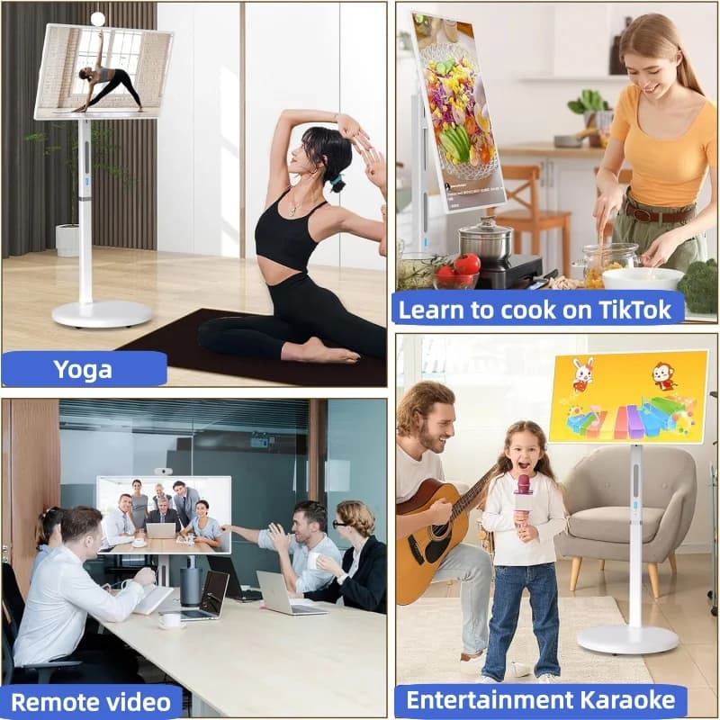 Monitor Portatile Smart Wireless 1080P con Touchscreen, Retroilluminazione LED, Display LCD con Supporto, TV Smart Mobile