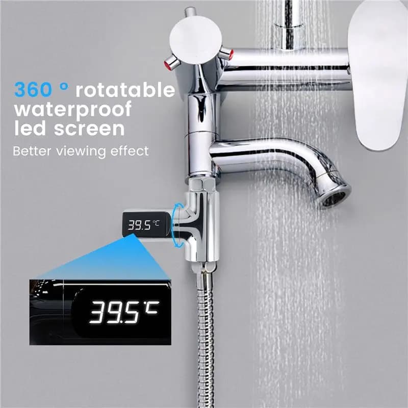 Termometro Digitale A02M-LED per Doccia Domestica, Misuratore di Temperatura per Cucina, Bagno, Casa Intelligente e Cura del Bambino