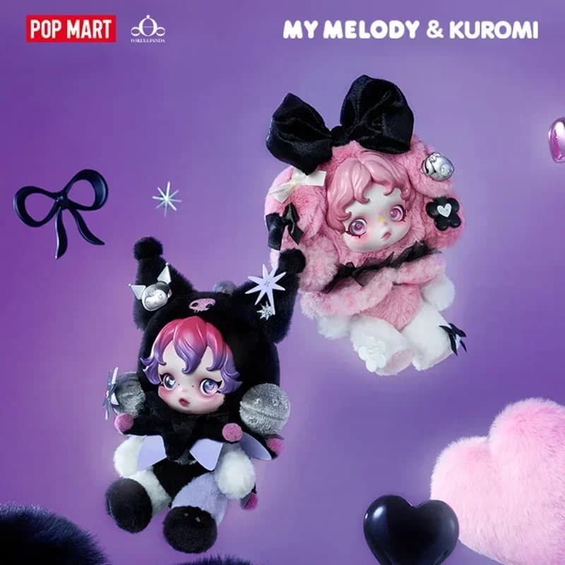 POPMART SKULLPANDA x Melody Coolomi Peluche Ciondolo Serie Scatola Cieca Giocattoli Bambola Anime Figura Ornamenti Per Il Desktop Regalo Carino
