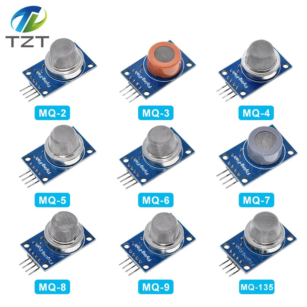 TZT 1/3 Pezzi Modulo Sensore di Rilevamento Fumo, Metano e Gas Liquefatto TENG MQ-2 MQ-3 MQ-4 MQ-5 MQ-6 MQ-7 MQ-8 MQ-9 MQ-135 per Arduino