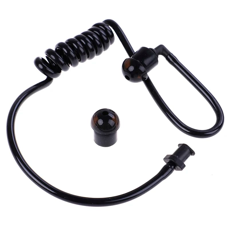 Sostituzione del tappo auricolare acustico con tubo dell'aria a molla nera per auricolare radio Auricolare Walkie Talkie Bobina per auricolare