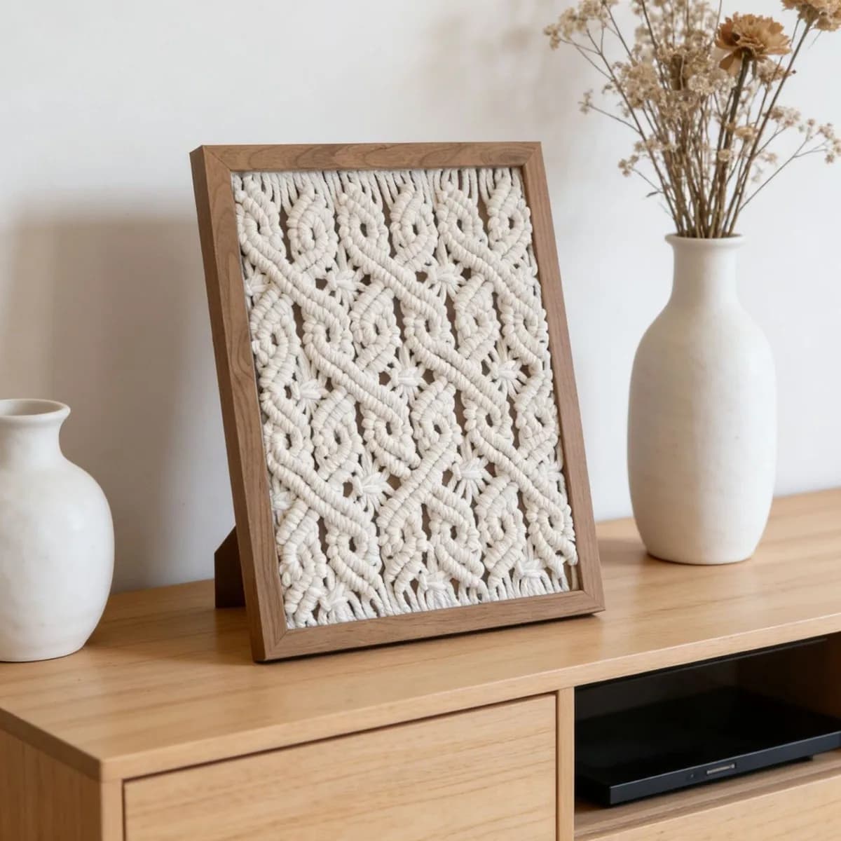 Woven Tapestry Photo Frame Wall Hanging Nordic Style Wall Decor for Living Room Bedroom Hallway Homestay Nursery Apartment