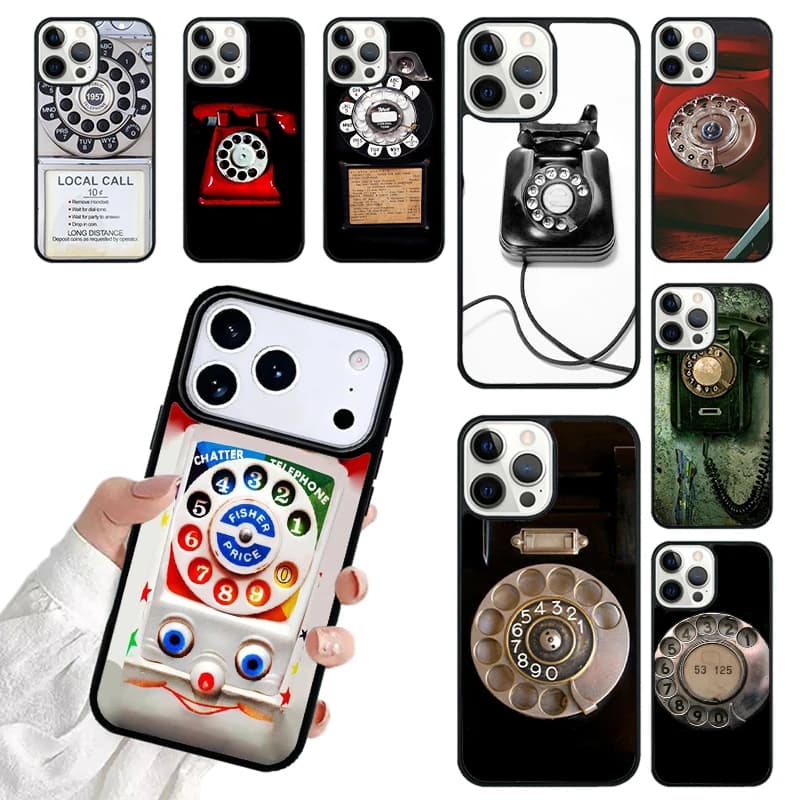 Funny Vintage Retro telephone Phone Case For iPhone 17 16 15 14 13 12 11 Pro Max 17air Shockproof Cover Fundas