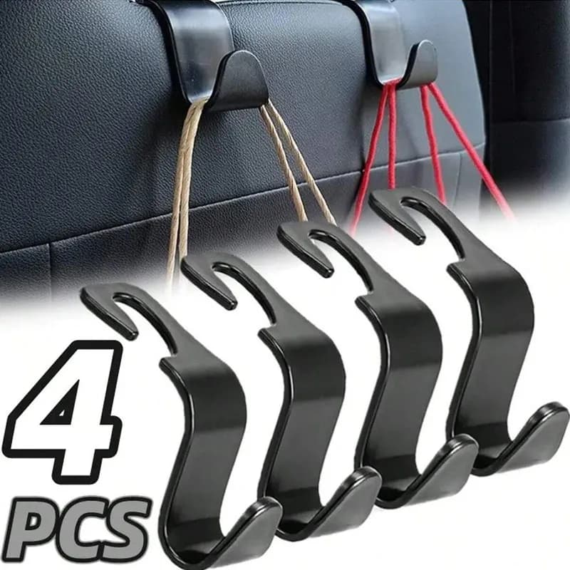 Ganci portaoggetti per poggiatesta per auto 2/4: organizer multifunzionale per sedili posteriori, fissaggio della cintura di sicurezza, perfetti per gli elementi essenziali da viaggio e