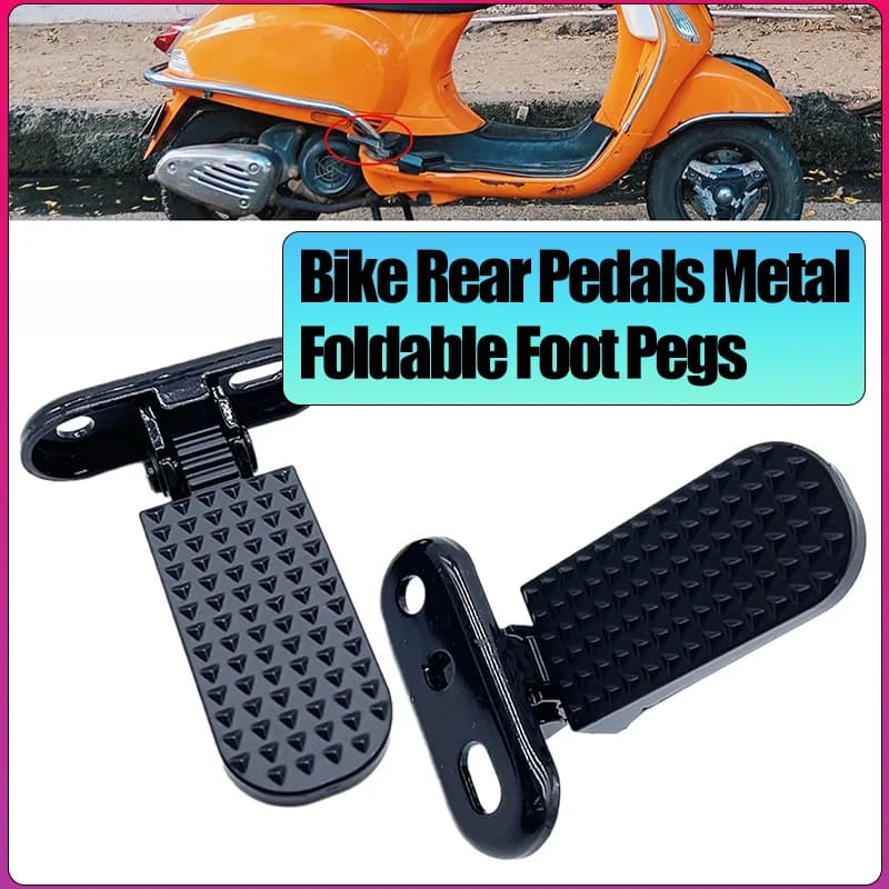 2x pedali posteriori universali per bici, pedane forcella pieghevoli in metallo per motociclette elettriche