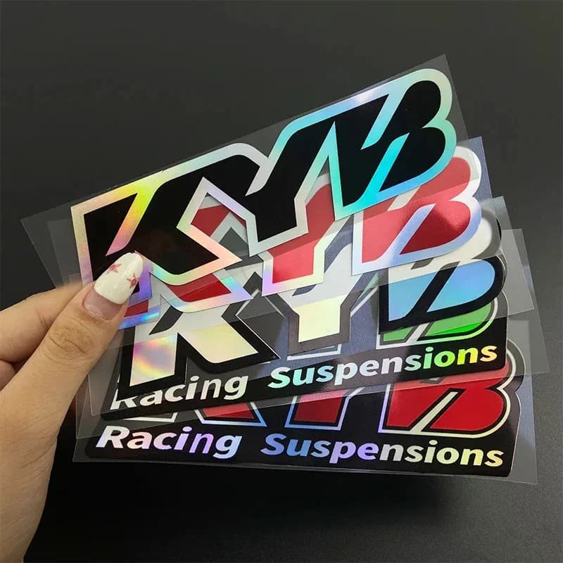 2 Adesivi per Sospensioni da Corsa per Moto, Decalcomanie in Vinile per Forcelle Kyb per Yamaha, Honda, Suzuki, KTM, Kawasaki, Benelli