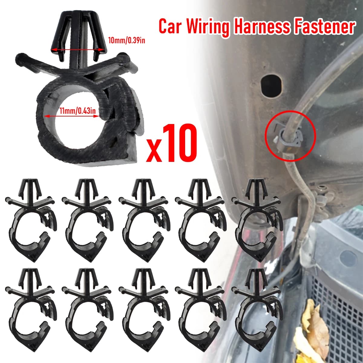 10Pcs cablaggio per auto fissaggio percorso fisso Clip di fissaggio tubo corrugato Tie Wrap morsetto per cavo tubo dell'olio trave staffa per tubo flessibile