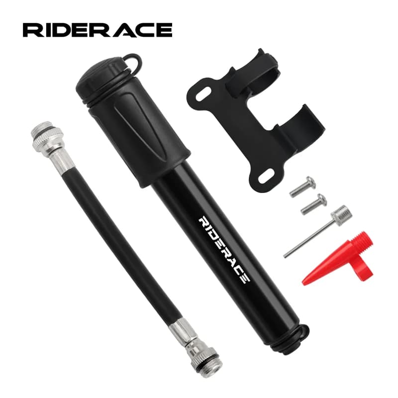 Mini pompa da bici portatile Valvola Schrader Presta MTB Gonfiatore per pneumatici per bicicletta da strada Pompa per tubo flessibile con ago a sfera d'aria manuale Accessori per ciclismo