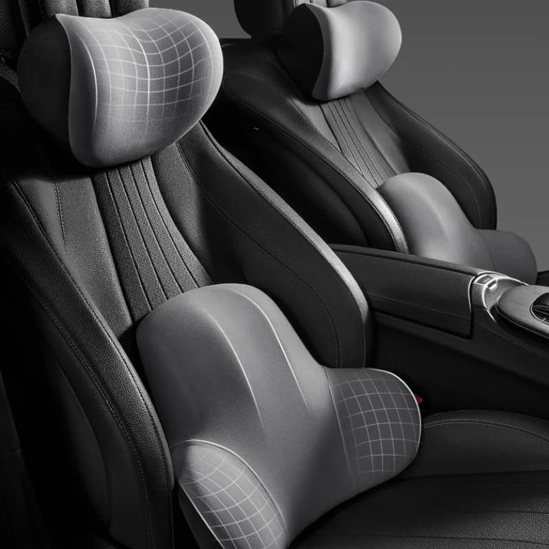 Set di cuscini ergonomici in memory foam per auto - Cuscino per il collo e supporto lombare per l'allineamento della colonna vertebrale - Poggiatesta e supporto per la schiena morbidi per la guida