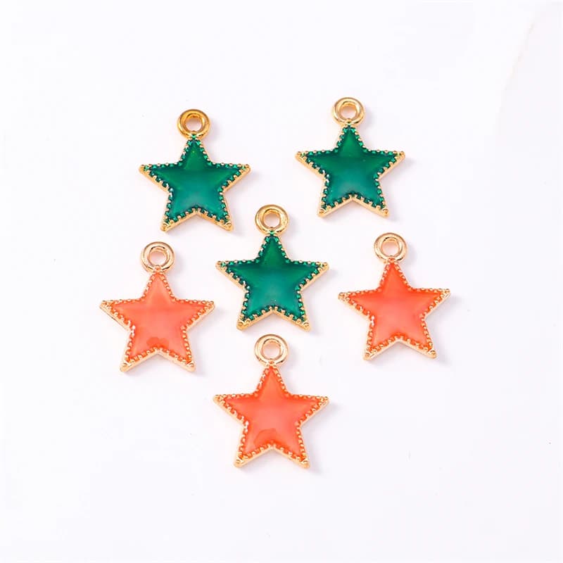 Duarte 20Pcs/Lot Cute Mini Enamel Star Charms Pendants for Jewelry Making DIY Drop Earrings Necklaces Bracelets Accessories Gift