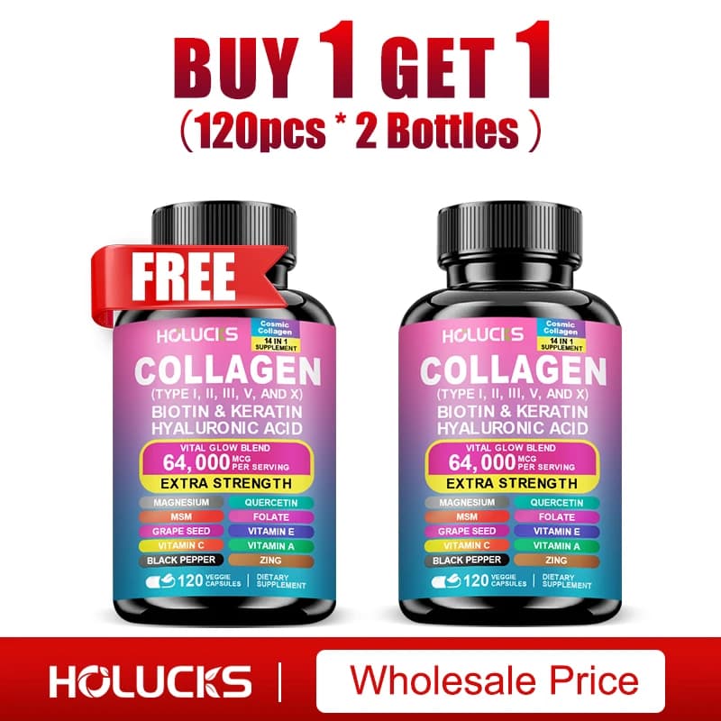 High Efficacy Collagen Complex, with Biotin, Hyaluronic Acid, Antioxidant, for Rassodata Skin, Fort Articulations, Bones, Hair and Nails