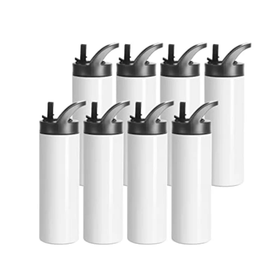 Bicchieri per sublimazione, tazze vuote all'ingrosso da 20 OZ, bottiglie d'acqua sportive sottili e dritte, tazze con coperchio portatile con cannuccia