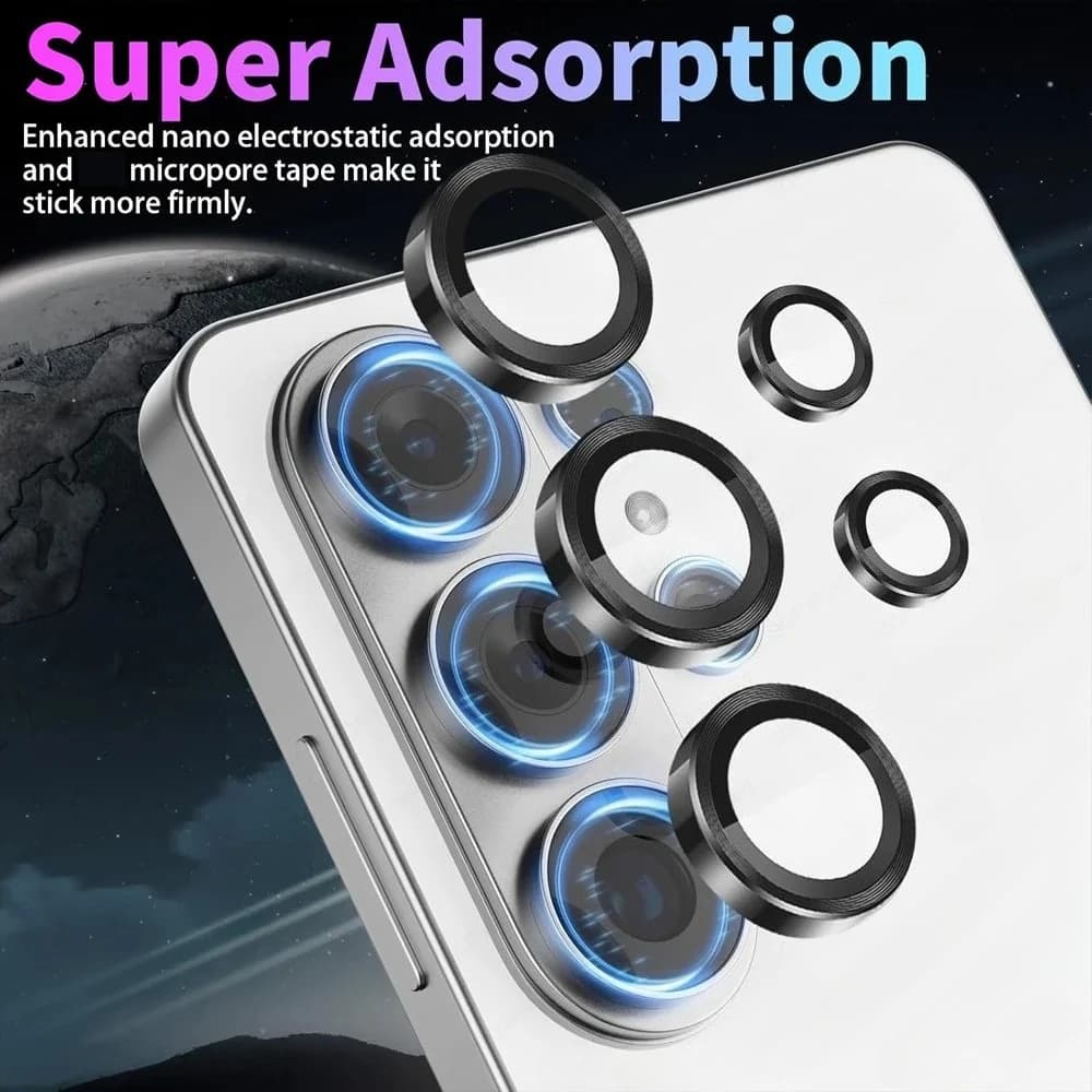 Copriobiettivo 3D per Samsung Galaxy S26 Ultra 5G, Anello Protettivo in Metallo e Vetro per Fotocamera Posteriore