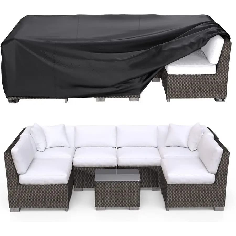 Furniture Covers, 600D Resistant Protective Cover for Outdoor Furniture, Fitted Sofa Set Covers, Table Set Covers and Chairs, 138L86
