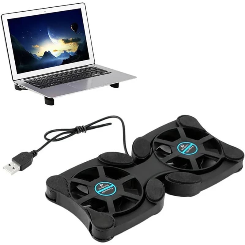 Adjustable Laptop Cooling Stand Foldable Double Fan Radiator Ergonomic Heat Dissipation Bracket For Notebook Office Home
