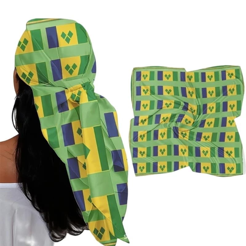 340D Multifunction 90Cm Square Scarf Showcasing Colorful Soccer Nation Designs Sports Bandana for Fans & Fashion Enthusiasts
