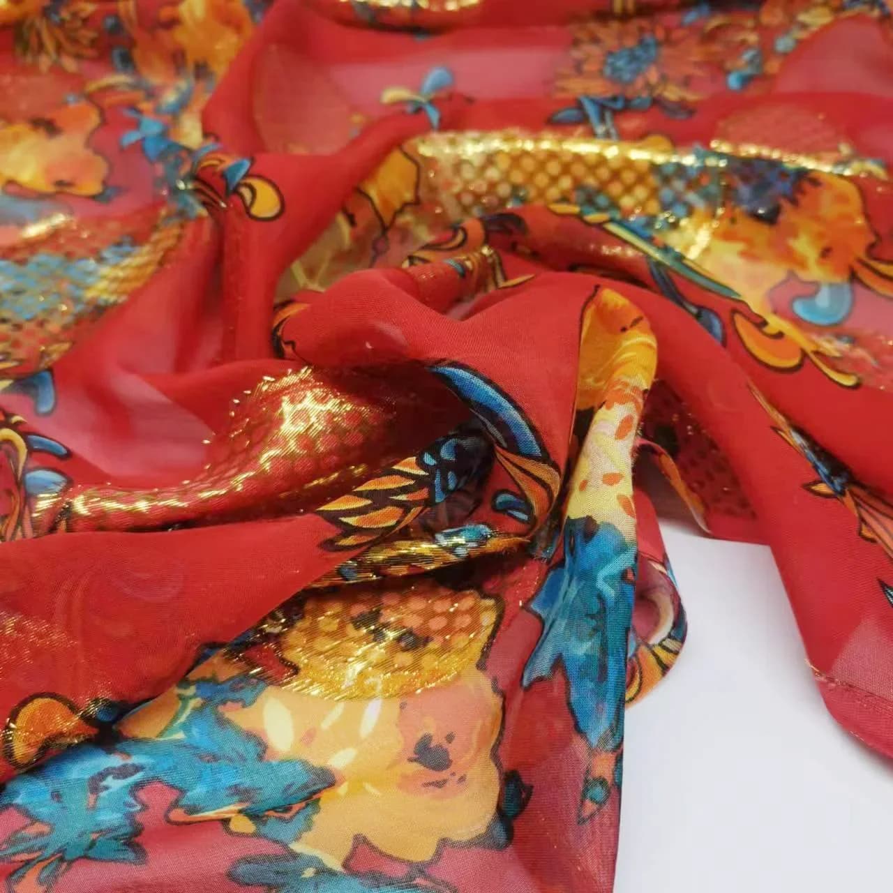Nuova seta floreale Jacquard metallizzata Dirac somalo con tessuto per abito sari in seta di gelso Lurex dorato